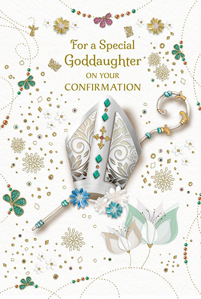 82769 confirmation goddaughter - 4 1/2 x 6 3/4 - Gold Decoration & Embossed